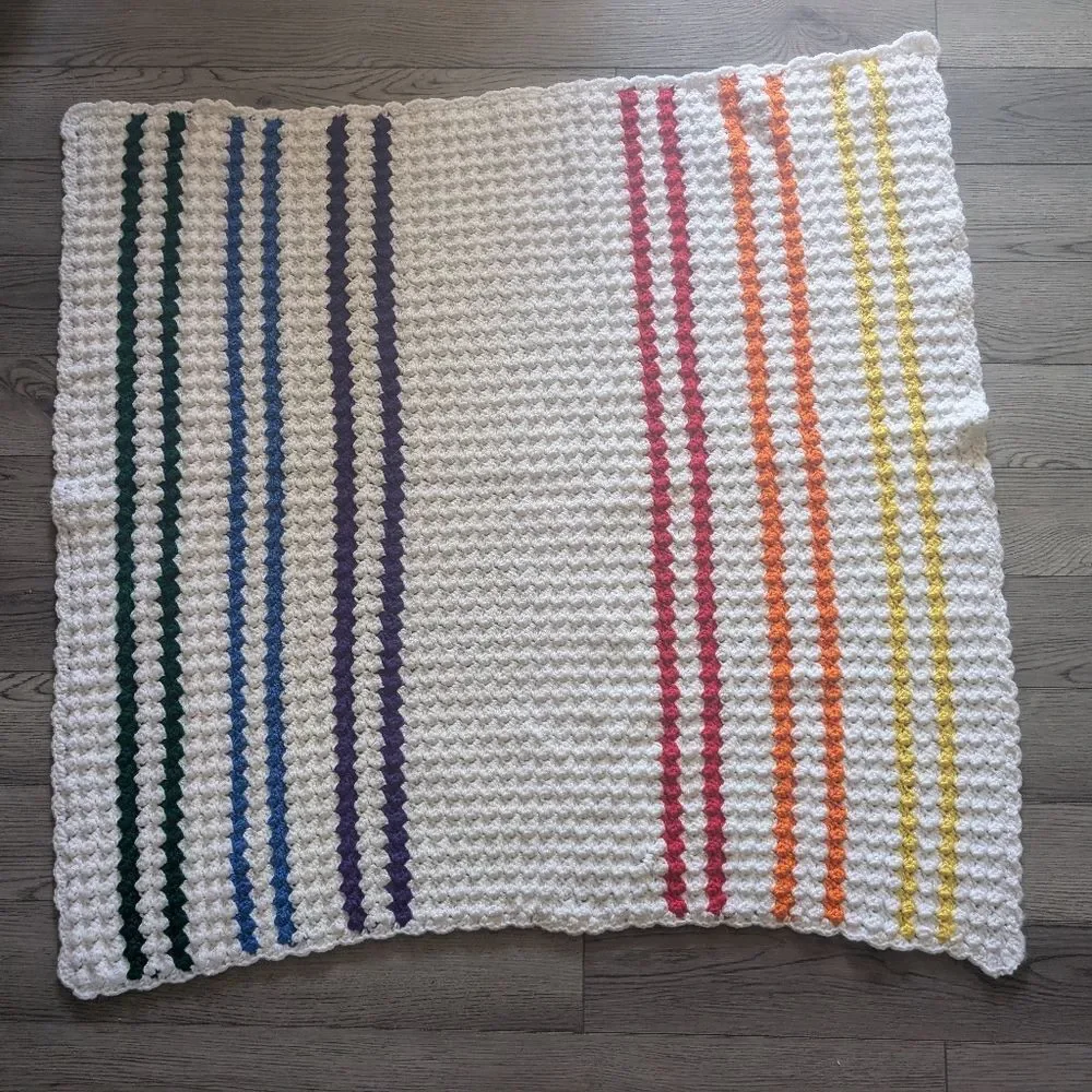 Handmade Rainbow Cottagecore Crochet Afghan‎ Blanket 43
